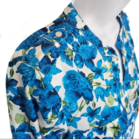 Calvin Klein floral blouse with pockets / Women's Small - Picture 3 of 8